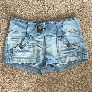 Blue mom short type jean shorts